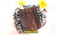 Balinese Stretch Beading Wood Organic Buckles